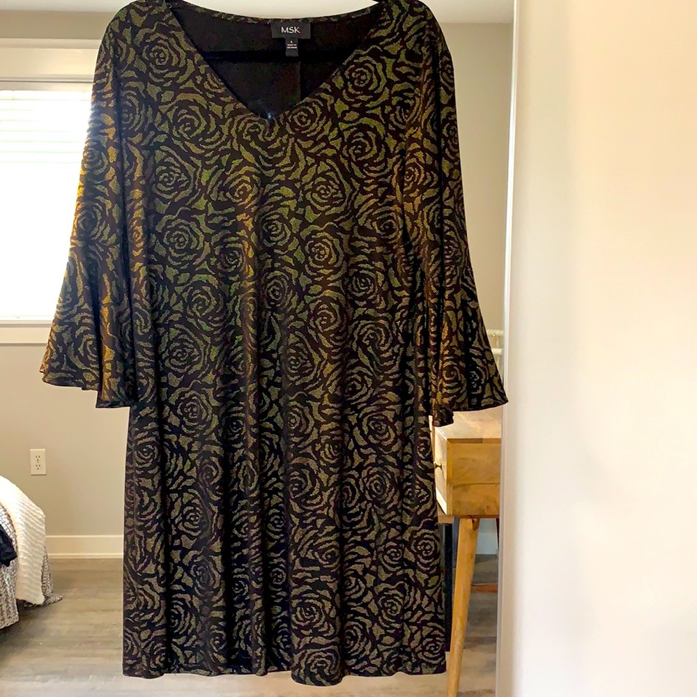 MSK Sparkly Gold and Black Dress.